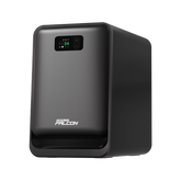 A sleek, black Falcon AP1 Smoke Purifier by Creality Falcon features a digital display and control buttons on the front, with "FALCON" labeled near the bottom, set against a plain white background.