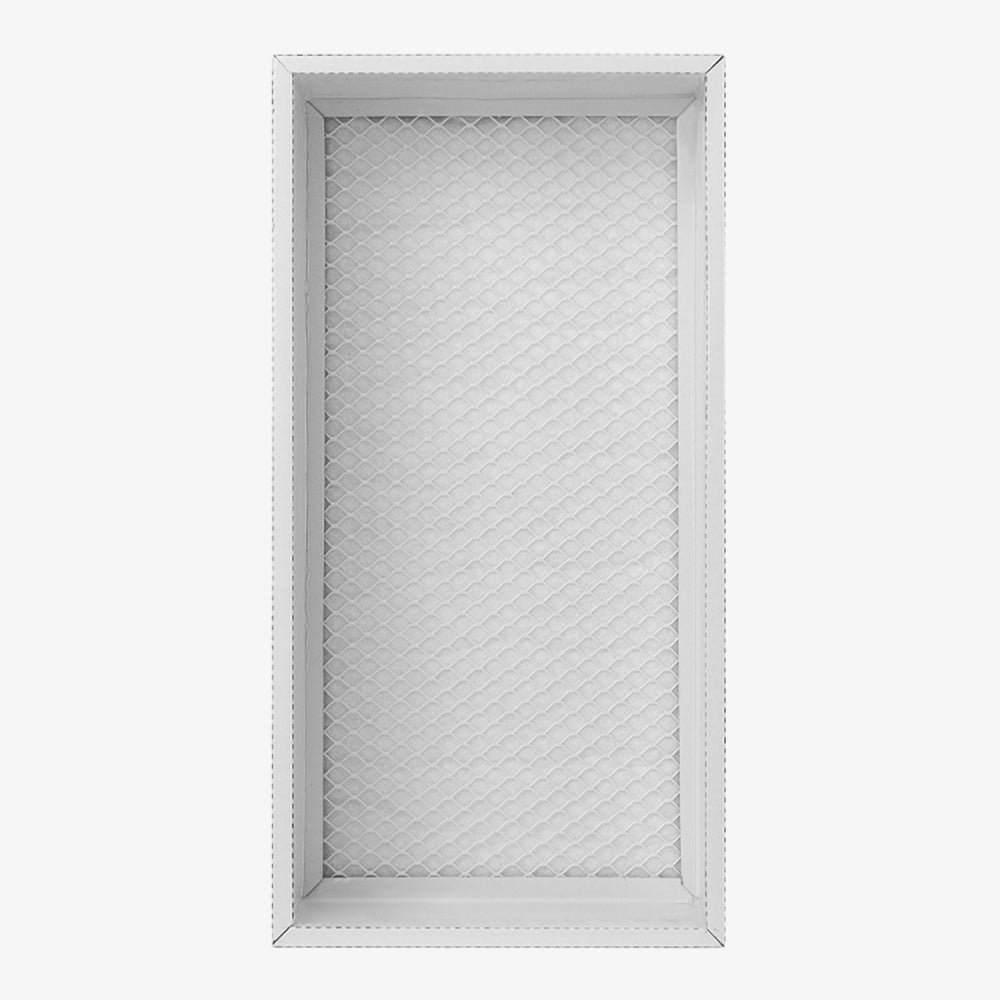 The Filter Replacement for Smoke Purifier by Creality Falcon features a rectangular design with a white frame and diagonal grid pattern. The textured filter material is uniformly arranged on a plain white background, ensuring compatibility with the Creality Falcon Smoke Purifier. The Filter Replacement for Smoke Purifier by Creality Falcon features a rectangular design with a white frame and diagonal grid pattern. The textured filter material is uniformly arranged on a plain white background, ensuring compatibility with the Creality Falcon Smoke Purifier.