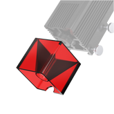 A red, semi-transparent, square-shaped object with angled interior surfaces and a circular hole at the base, shown below partially visible Creality Falcon CR-Laser Falcon Laser Module Replacement Goggles.