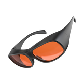 The Creality Falcon Laser Safety Glasses (180-534nm) feature modern black wraparound frames with large orange-tinted lenses, providing advanced protection for all laser engravers and cutters. Displayed against a white background.