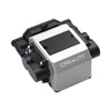 A Creality Falcon Air Assist for the CR-Laser Falcon 7.5W and 10W Engraver in a metallic finish features a compact design with black cylindrical components on the sides and a flat top surface. The brand name "CREALITY FALCON" is printed on the casing. Its low working noise ensures a quieter engraving environment.