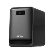 A sleek, black Falcon AP1 Smoke Purifier by Creality Falcon features a digital display and control buttons on the front, with "FALCON" labeled near the bottom, set against a plain white background.
