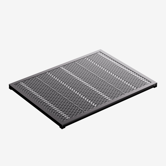 The CrealityFalcon 460*346mm Honeycomb Workbench for Falcon A1, a rectangular metal mesh filter with a black frame, is shown lying flat on a light gray background.