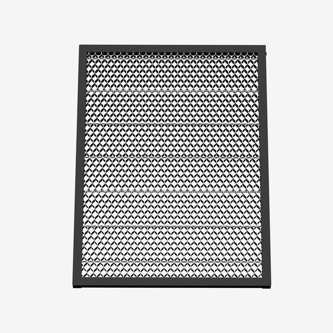 The CrealityFalcon 460*346mm Honeycomb Workbench for the Falcon A1 is a black metal mesh panel with a rectangular frame and a repeating diamond pattern, shown from the front against a plain white background.