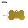 Creality Falcon Aluminum Dog Tags, gold and bone-shaped with a small top-center hole, measure 51mm x 36mm. Set includes 18 tags.