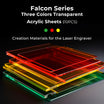 Falcon Series Three Colors Transparent Acrylic Sheets / 10 PCS