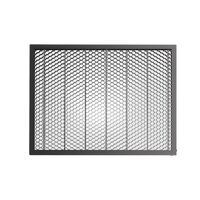 The Creality Falcon 460*346mm Honeycomb Workbench features a black metal mesh with a diamond pattern and vertical support bars, shown against a plain white background.