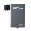 A metallic rectangular Creality Falcon 2W Infrared Laser Module with a black attachment on the top left, set against a plain white background.