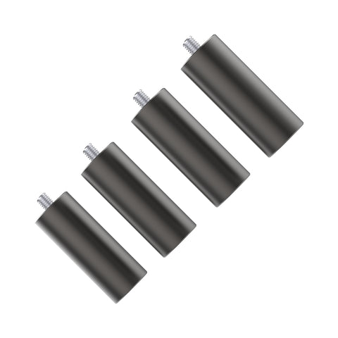 A set of four cylindrical, black metal risers with threaded ends, designed diagonally on a white background, specifically crafted for the Creality Falcon's Falcon2 and Falcon2 Pro series. Ideal for projects that demand precision and adjustable height.