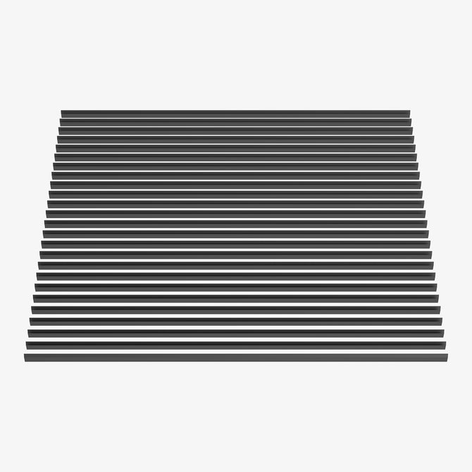 The CrealityFalcon Creality Fence Type Protection Strip features evenly spaced, parallel black bars arranged horizontally on a white background, forming a minimalist, striped design.