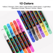 12 Multicolor Acrylic Paint Markers