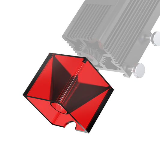 A red, transparent cube with beveled edges is shown being inserted into a gray, mechanical device. The single cube is highlighted, while the device appears semi-transparent, emphasizing the connection point. This scene could be part of a detailed demonstration for an advanced crafts project or even showcased by CrealityFalcon CR-Laser Falcon Laser Module Replacement Goggles enthusiasts. 1000