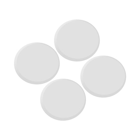 The Creality Falcon's Falcon2 Replace Protective Lens boasts a design with four light gray circles arranged symmetrically in a diamond pattern on a plain white background, making it suitable for contemporary aesthetics.