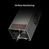 The Creality Falcon Laser Module 40W for Falcon2 Laser Engravers features a sleek, gray design with a red-tinted section and small vent showcasing its advanced capabilities. A light beam suggests ultra-fast engraving. "Airflow Monitoring" is prominently displayed above on a black background.