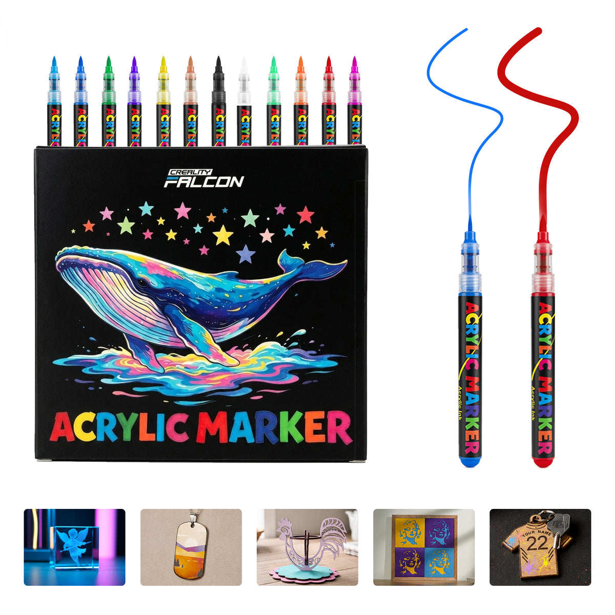 12 Multicolor Acrylic Paint Markers