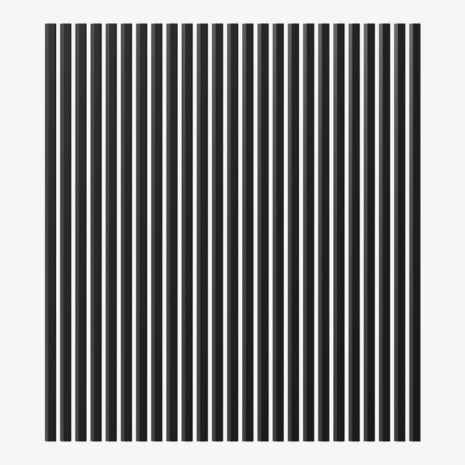 The CrealityFalcon Creality Fence Type Protection Strip features evenly spaced, vertical black bars on a white background, forming a striped pattern reminiscent of a barcode or optical illusion.