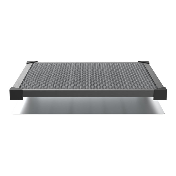 The CrealityFalcon Falcon Honeycomb Workbench for Laser Engraver 500mm * 500mm features a mesh-like honeycomb surface for optimal support and stability. The metal tray underneath efficiently collects debris, ensuring cleaner operations. Equipped with four black corner guards, it provides excellent stability and heat dissipation, making it ideal for all your engraving projects by offering a larger working area.