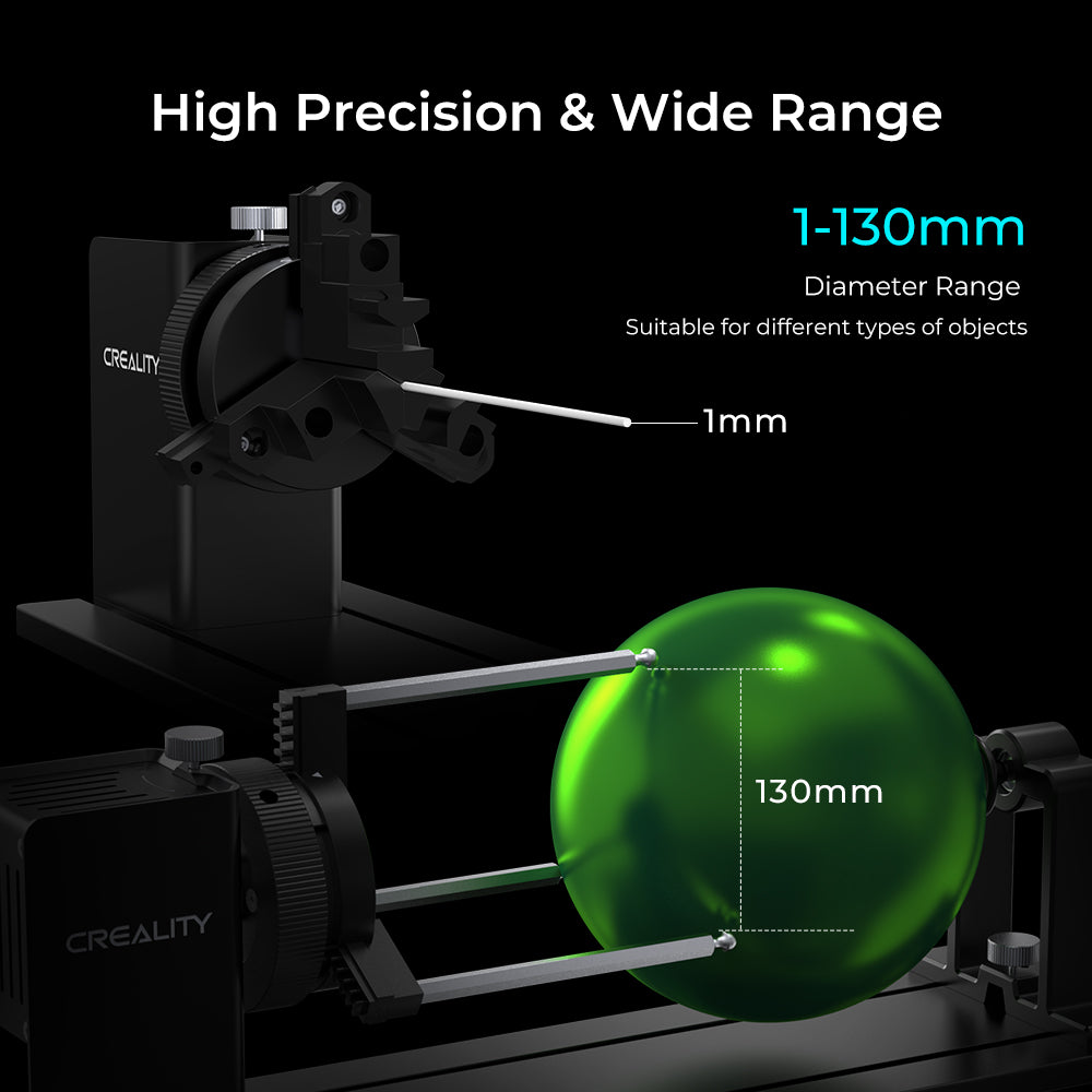  Creality Laser Rotary Roller, 360° Laser Engraver 7 Adjustment  Diameters, Y-axis Rotary Module for Engraving Curved Surface Objects, Fit  for Creality 5W 7.5W 10W 12W 22W 40W Laser Engraving Machine