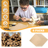 A child wearing glasses assembles a wooden model airplane at a table. Nearby is a stack of Creality Falcon Basswood Plywood Sheets A4, 1/8" thick, ideal for laser engraving and cutting due to their eco-friendly, easily shaped, safe, and durable qualities.
