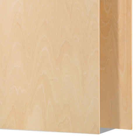 A close-up of Creality Falcon Basswood Plywood Sheets reveals smooth, wavy wood grain textures with visible vertical alignment on the edges. Its soft, natural beige hue and eco-friendly properties make this A4 1/8" x 8.27" x 11.69" plywood perfect for laser engraving and cutting.