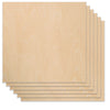 A slightly offset stack of six Creality Falcon Basswood Plywood Sheets (A4, 1/8" x 8.27" x 11.69") showcases their eco-friendly, light natural wood grain on a white background, emphasizing the texture ideal for laser engraving.