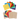 The Creality Falcon Laser Material Package displays two sets of square sheets: vividly colored felt on top, and colored paper, Kraft Paper, and two light basswood veneer sheets below—all arranged in overlapping fan shapes.