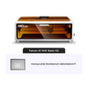 A Creality Falcon Falcon A1 Enclosed Laser Engraver and Cutter with an orange cover sits above a labeled 460x346mm honeycomb workbench. It features Auto Materials Recognition for smart, efficient engraving.
