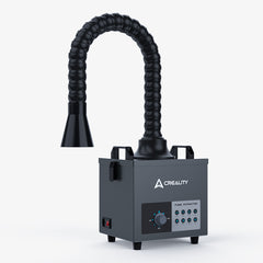 The Creality Falcon Air Purifier for 10W Engraving Machines has a flexible hose and nozzle in a black rectangular casing with front control panel. Featuring HEPA filters, it's ideal for quietly removing fumes during operation.