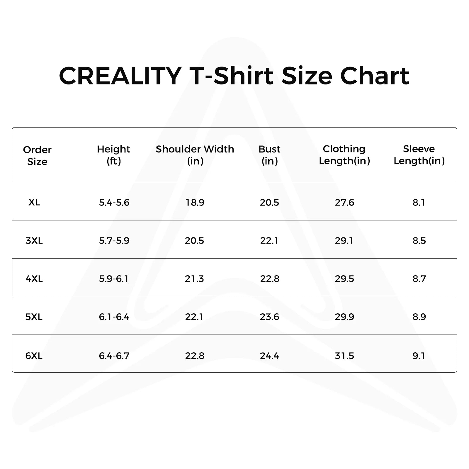 Creality Premium Cotton T-shirt-Black-6XL
