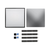 The Creality Falcon Cutter Accessory Kit for Falcon 5W, 7.5W, and 10W Laser Engravers includes a square LED panel, reflective panel, four black rods with sleeves, two mounts, and adhesive pads—ideal for your engraving projects.