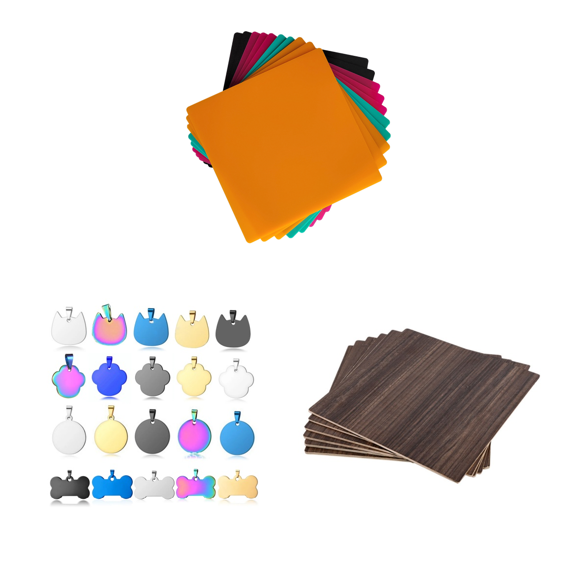 Autumn Crafting Package: Acrylic Sheets, Titanium Steel Pet Tags & Walnut Plywood Sheets