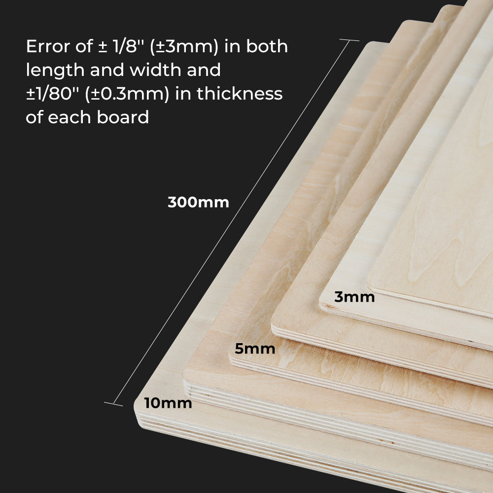  10 Pack Basswood Sheets 3mm 10 X 10 X 1/8 Inch Plywood Board