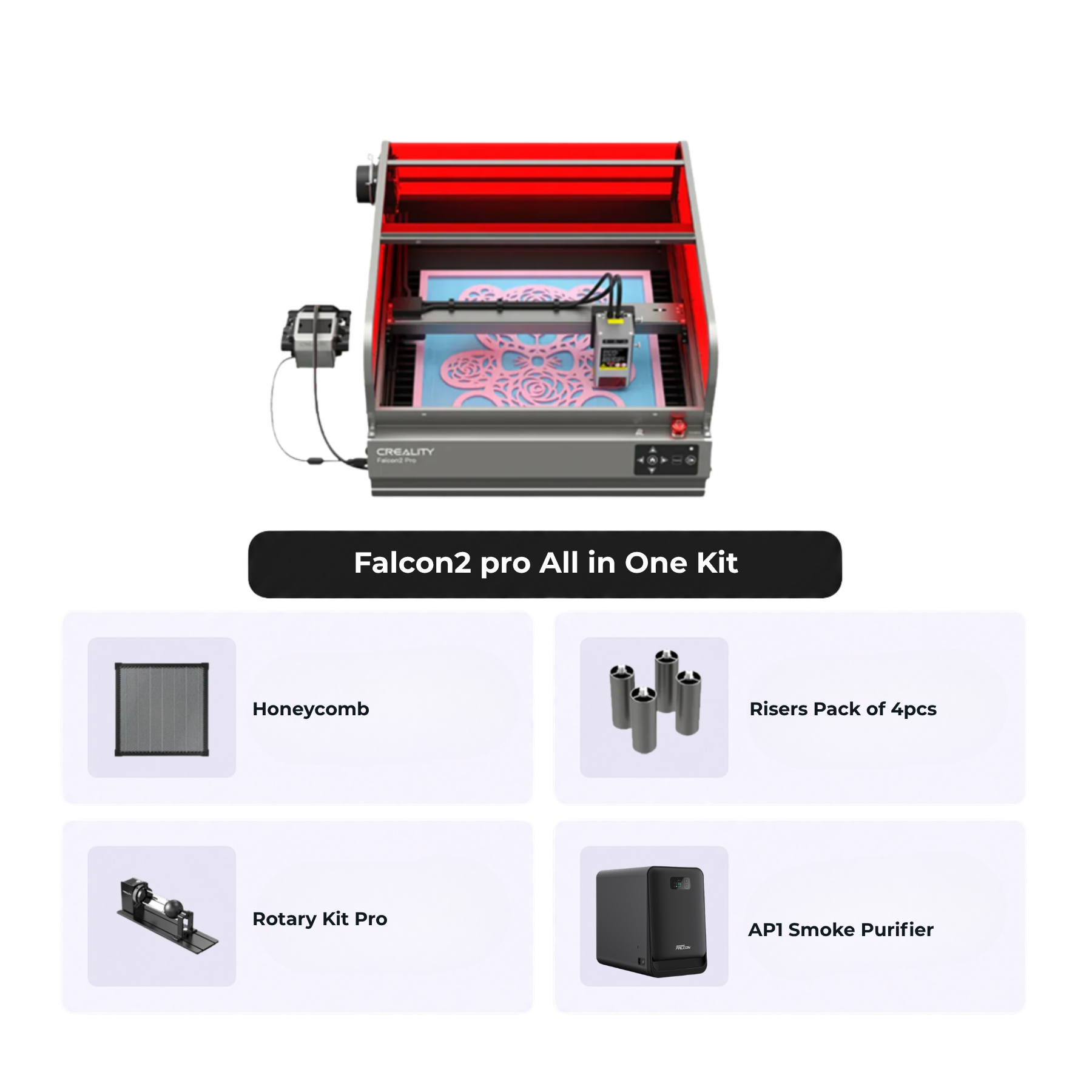 Falcon2 Pro 22W/40W/60W Enclosed Laser Engraver and Cutter All in One Kit
