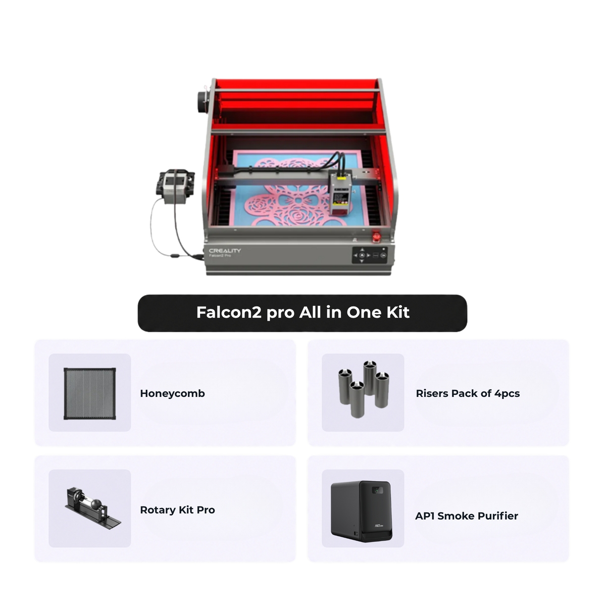 Falcon2 Pro 22W/40W/60W Enclosed Laser Engraver and Cutter All in One Kit