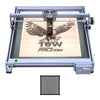 The Creality Falcon 10W CR-Laser Falcon Laser Engraver and Cutter precisely etches a soaring eagle and "10W CR-Laser Falcon" onto wood. The metallic, rectangular device has a control unit above the engraving area for easy use.