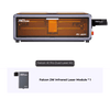 A Creality Falcon A1 Pro 20W Dual-laser Engraver is shown above a Falcon 2W infrared laser module, both displayed against a light background.