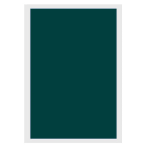 A vertically oriented image featuring a solid dark green rectangular shape centered within a white border. The green field dominates the majority of the space, with the white border adding a frame-like effect around it, akin to a handcrafted piece that might be produced by an expert engraver. This elegant piece is part of CrealityFalcon's 10pcs Laser Carved Colored Paper Ceramic Stone Material Color Paper for Falcon Laser Engraving collection.
