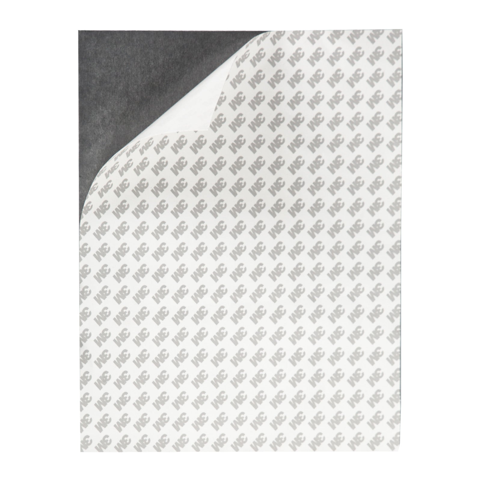 The Creality Falcon Leather Repair Patch (10x12", pack of 4, black) features a white 3M adhesive sheet with logos, perfect for DIY projects. The peel-back corner reveals a gray backing, ideal as a laser engraving base or when paired with a leather patch.
