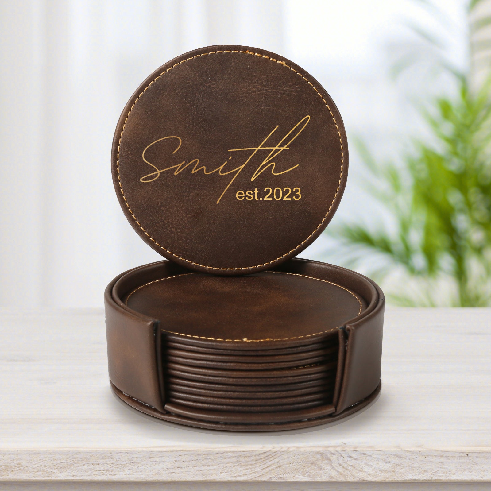 Leather coasters hotsell
