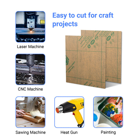 A collage of bright crafting tools surrounds two sheets of Creality Falcon Purple Acrylic Sheets for Laser Engraving (12"x12"x1/8" - 3pcs). Text reads "Easy to cut and process for craft projects," featuring laser, CNC, and sawing machines, heat gun, and painting tray.