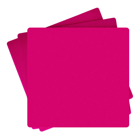 Ten 12x12x1/8'' Intelligent Recognition Frosted Colorful Acrylic Sheets by Creality Falcon, showing glossy surfaces where the protective brown paper is partially removed. 1000