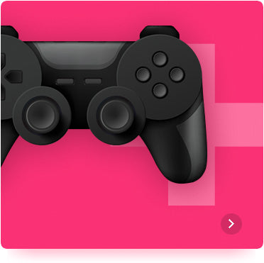 A black Creality Falcon Laser Test product variant is displayed on a vibrant pink background, showing just the left side with a subtle plus symbol, creating a striking visual to elevate your gaming content.